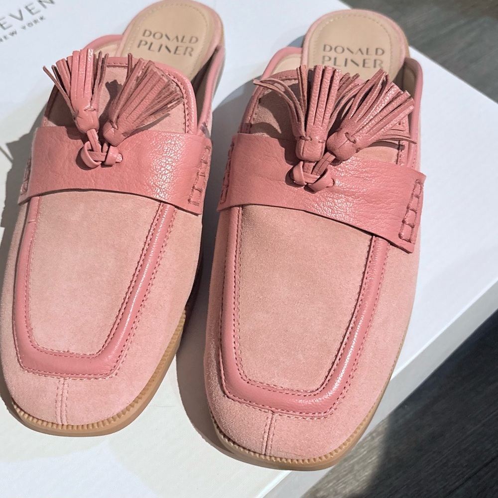 Donald J. Pliner Pink Tassel Mules